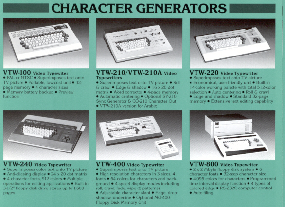 Video Typewriter brochure